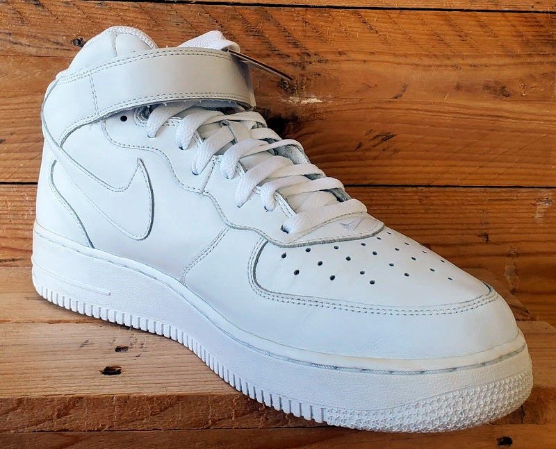 Nike Air Force 1 Mid Leather Trainers UK9.5/US10.5/E44.5 306352-113 Triple White