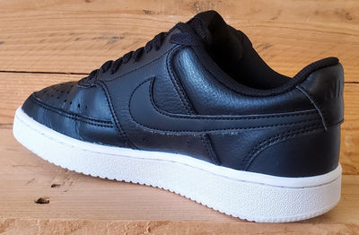 Nike Court Vision Low Leather Trainers UK5/US7.5/EU38.5 CD5434-002 Black/White