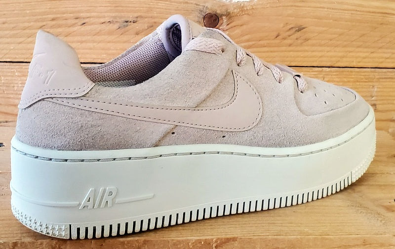 Nike Air Force 1 Sage Low Suede Trainers UK3/US5.5/EU36 AR5339-201 Pink/White