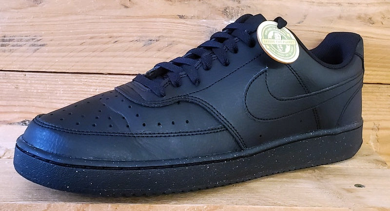 Nike Court Vision Low Leather Trainers UK10/US11/EU45 DH2987-002 Triple Black