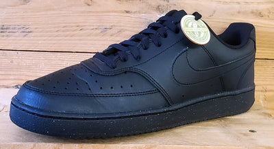 Nike Court Vision Low Leather Trainers UK10/US11/EU45 DH2987-002 Triple Black