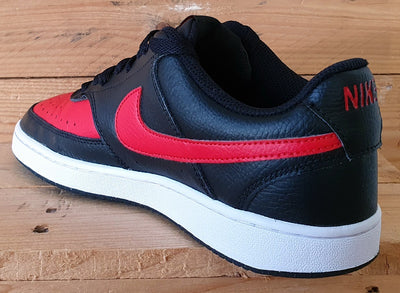 Nike Court Vision Low Leather Trainers UK7/US8/EU41 DV6488-001 Black/Red