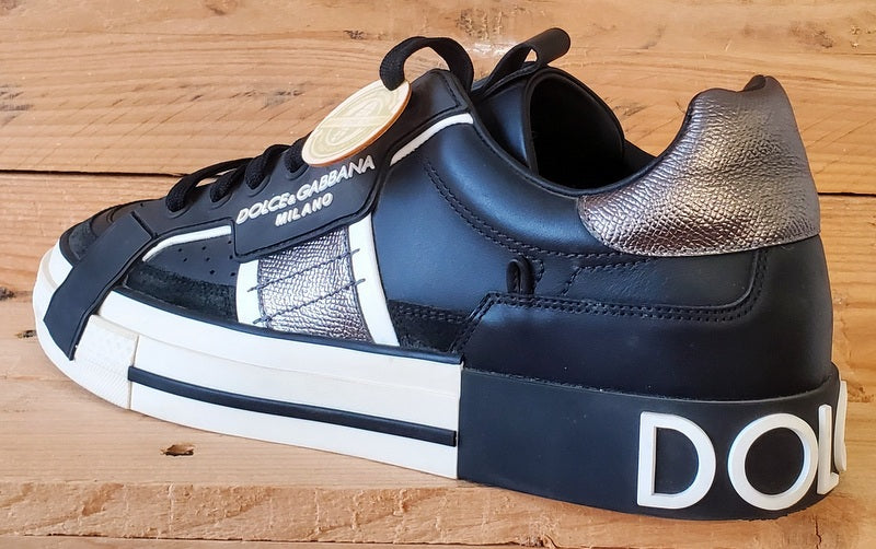 Dolce and Gabbana DG Roma Low Leather Trainers UK9/US9.5/EU43 CS1863 AO223 Black