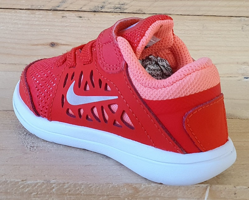 Nike Flex Low Textile Infants Trainers UK4.5/US5C/EU21 834285-800 Red/Pink