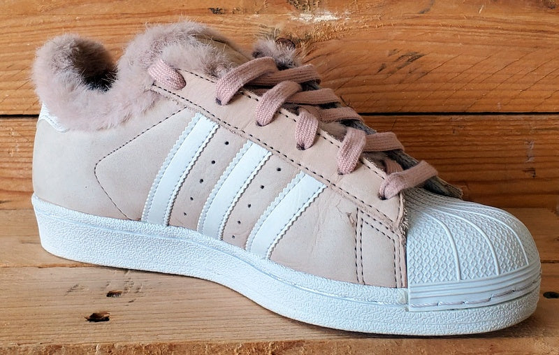 Adidas Superstar Low Suede Trainers UK4/US5.5/EU36.5 BB6371 Fur Pink/White