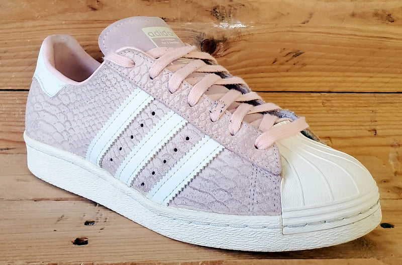 Adidas Superstar 80s Low Suede Trainers UK6.5/US8/EU40 S75059 Blush Pink/White
