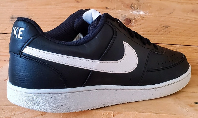 Nike Court Vision Low Leather Trainers UK10/US11/EU45 DH2987-001 Black/White