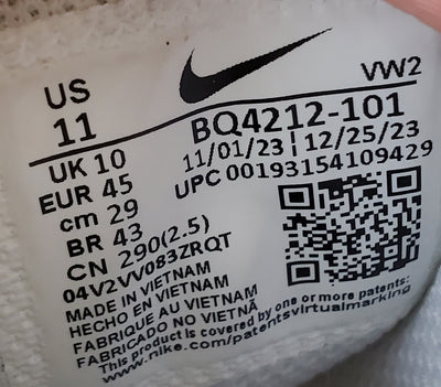 Nike Air Flight Legacy Leather Trainers UK10/US11/EU45 BQ4212-101 Triple White