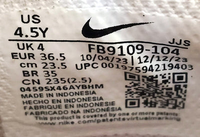 Nike Dunk Low Leather Trainers UK4/US4.5Y/E36.5 FB9109-104 Platinum Violet/White