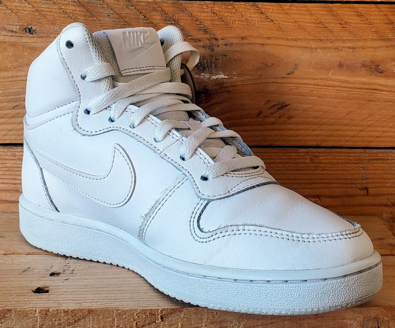 Nike Ebernon Mid Leather Trainers UK6/US7/EU40 AQ1773-100 Triple White