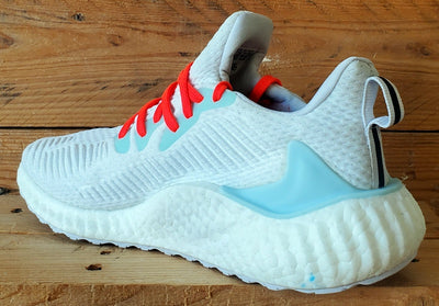 Adidas Alphaboost Low Primeknit Trainers UK8.5/US9/EU42.5 EG1441 White/Solor Red