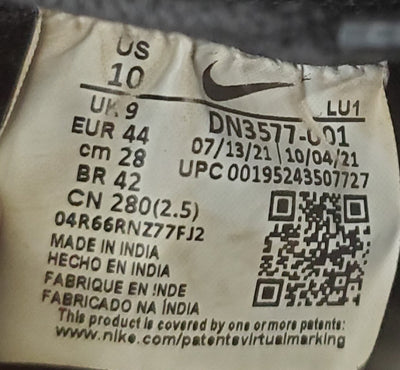 Nike Court Vision Mid Leather Trainers UK9/US10/EU44 DN3577-001 Black/White