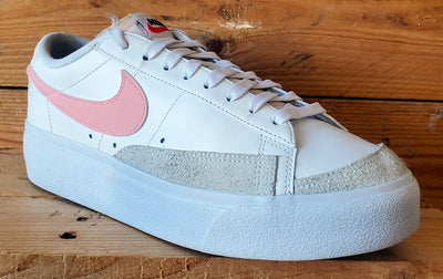 Nike Blazer Platform Low Leather Trainers UK7/US9.5/EU41 DJ0292-103 White/Pink