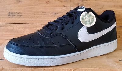 Nike Court Vision Low Leather Trainers UK10/US11/EU45 DH2987-001 Black/White