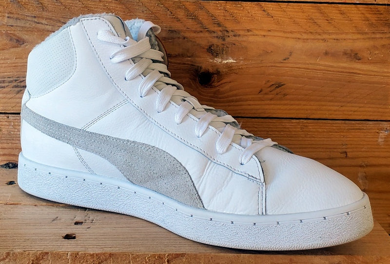 Puma Fur Lined Mid Leather Trainers UK10/US11/EU44.5 364977-02 White/Grey