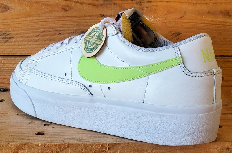 Nike Blazer Platform Low Leather Trainers UK7.5/US10/EU42 DJ0292-102 White/Lemon