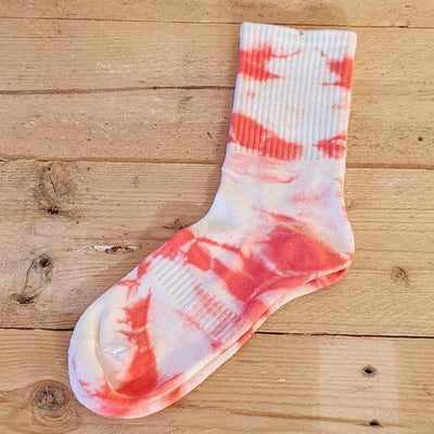 Unisex Red Tye Dye Breathable Gym Socks. Fits sizes UK4 - UK10 Cotton / Nylon / Spandex