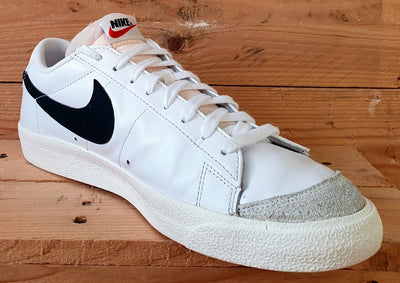 Nike Blazer Low 77 Leather Trainers UK10/US11/EU45 DA6364-101 White/Black