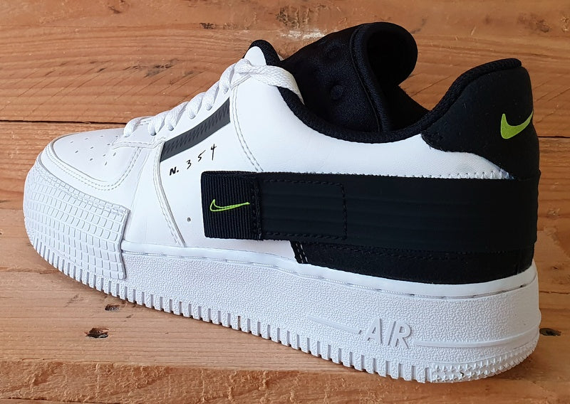 Nike Air Force 1 Low Leather Trainers UK6/US7/EU40 AT7859-101 White Black Volt