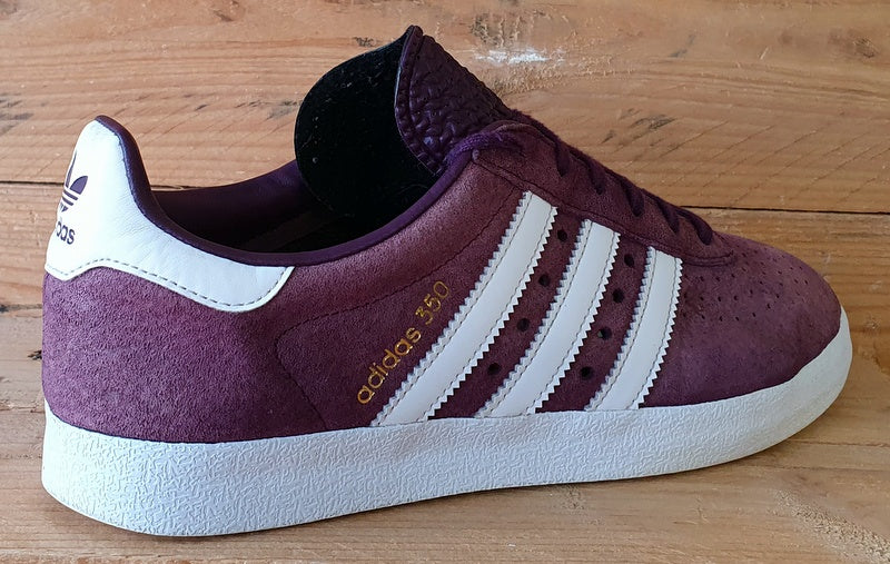 Adidas 350 Low Suede Trainers UK8.5/US9/EU42.5 BY9766 Burgundy/White