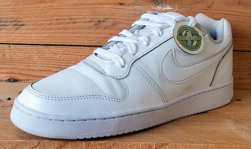 Nike Ebernon Low Leather Trainers UK7/US9.5/EU41 AQ1779-100 Triple White