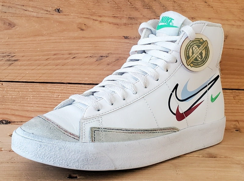 Nike Blazer 77 Multi Swoosh Leather Trainers UK4/US4.5Y/EU36.5 DM9475-100 White