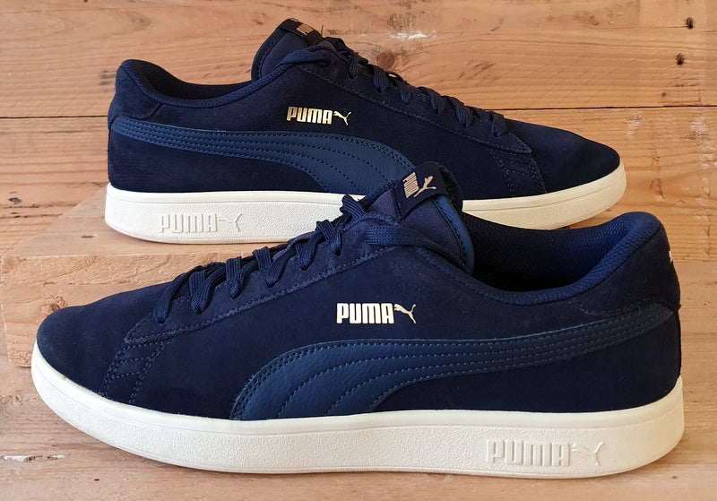 Puma Smash V2 Low Suede Trainers UK10/US11/EU44.5 364989-24 Navy/Cream