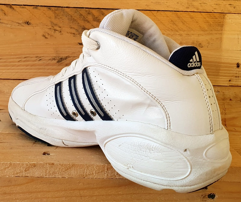 Adidas Adiprene Mid Leather Trainers UK11.5 US12 EU46.5 809055 White Navy VintageTrainers