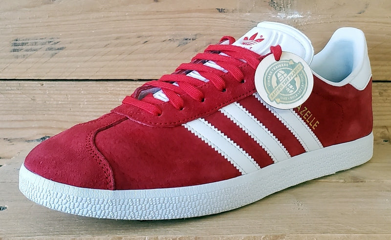 Adidas Gazelle Low Suede Trainers UK6/US6.5/EU39 S76228 Red/White