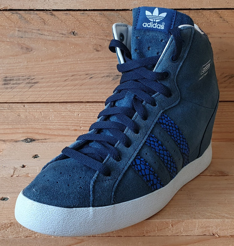 Adidas Basket Profi Up Wedge Suede Trainers UK8/US9.5/EU42 M20838 Navy Blue