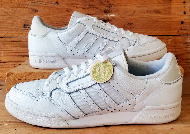 Adidas Continental 80 Low Leather Trainers UK10/US10.5/E44.5 GW0188 Triple White
