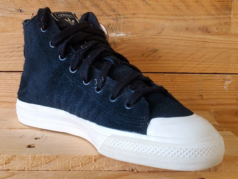 Adidas Nizza Mid Suede Trainers UK9/US9.5/EU43 EE5611 Black/White