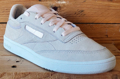 Reebok Club C 85 Low Suede Trainers UK7/US9.5/EU40.5 BS9609 Pink/White