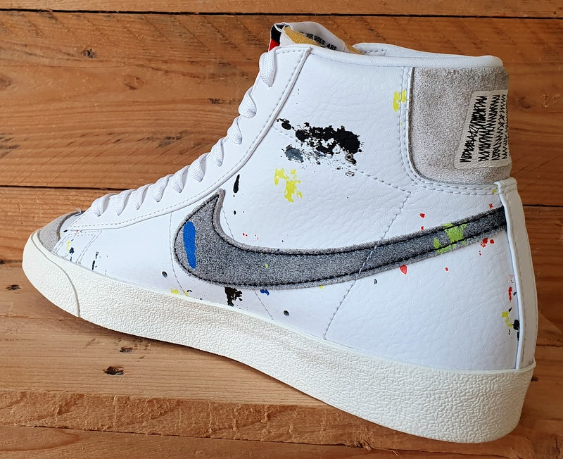 Nike Blazer Mid 77 Leather Trainers UK8/US9/EU42.5 DC7331-100 Paint Splatter