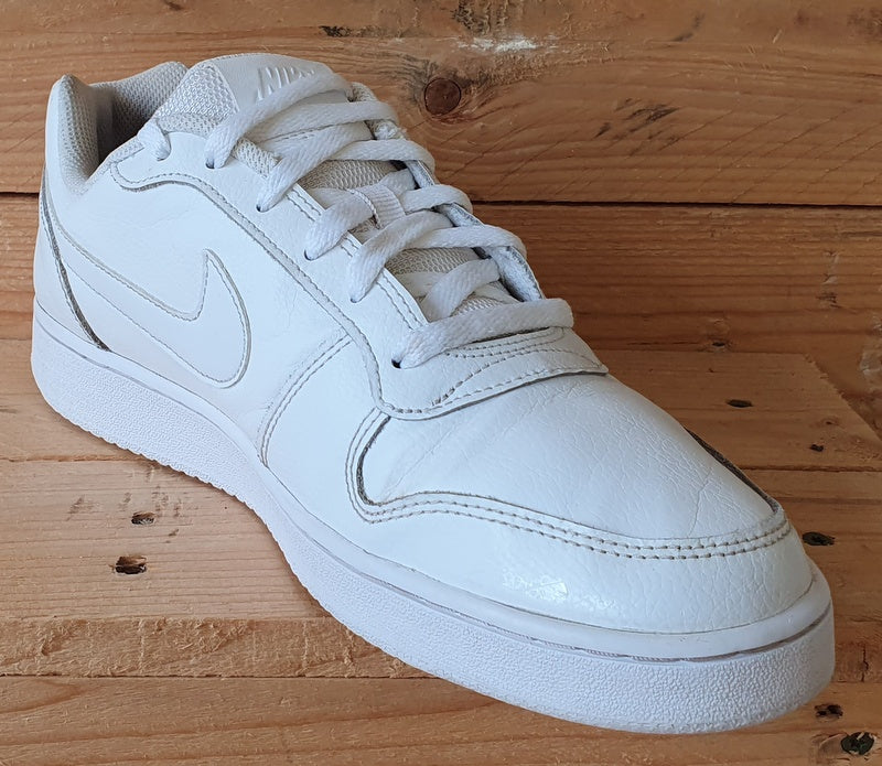 Nike Ebernon Low Leather Trainers UK8/US9/EU42.5 AQ1776-100 Triple White