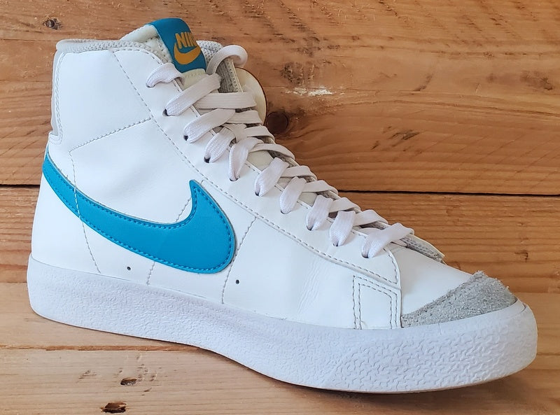 Nike Blazer 77 Mid Leather Trainers UK5/US5.5Y/EU38 DA4086-107 White/Blue