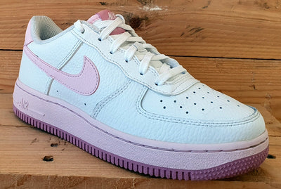 Nike Air Force 1 Low Leather GS Trainers UK4/US4.5Y/EU36.5 CT3839-107 White/Pink