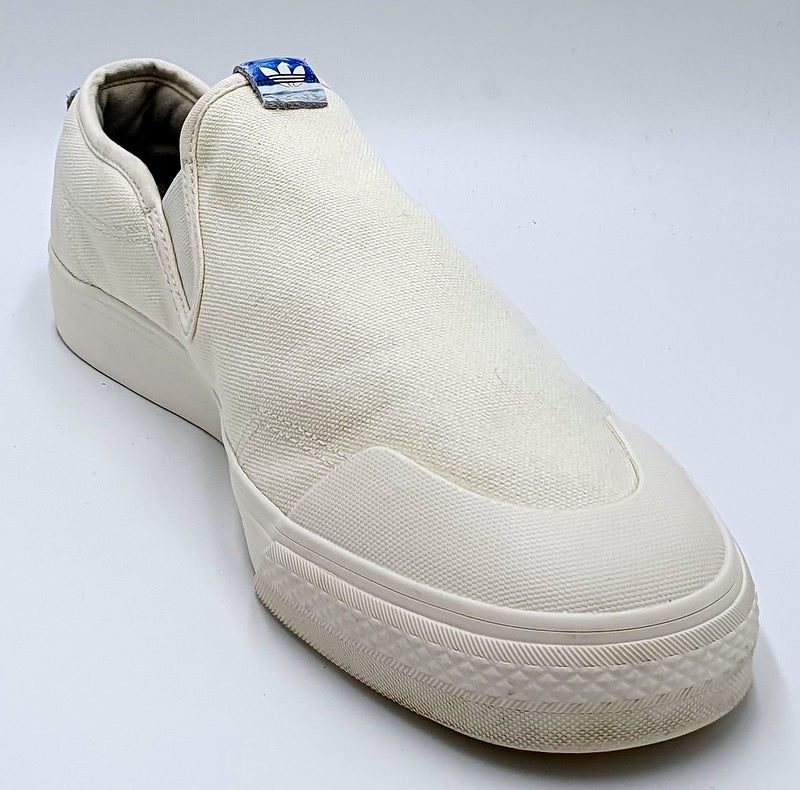 Adidas Nizza Slip-On Low Canvas Trainers GZ1024 Cream/White UK11/US11.5/EU46