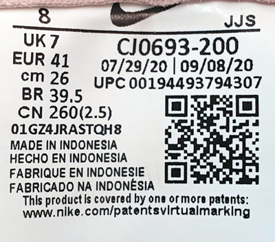 Nike Slip On Trainers UK7/US8/EU41 CJ0693-200 Stone Mauve/Pink/Grey