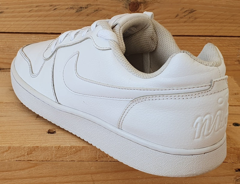 Nike Ebernon Low Leather Trainers UK8/US9/EU42.5 AQ1775-100 Triple White