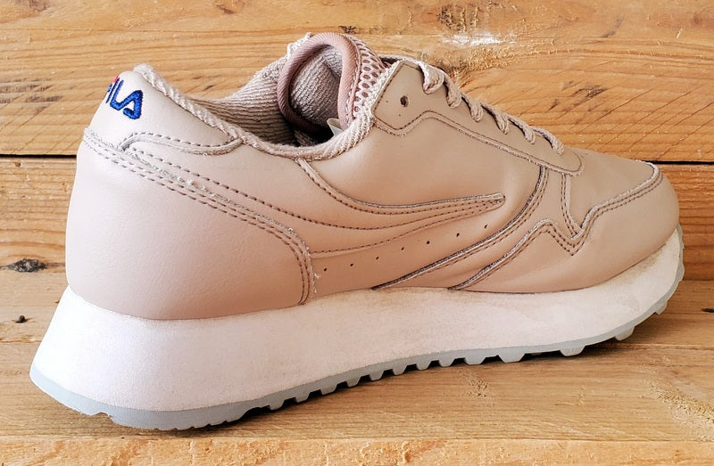 Fila Orbit Zeppa Low Leather Trainers UK4/US6/EU37 1010311 71E Cream/Tan