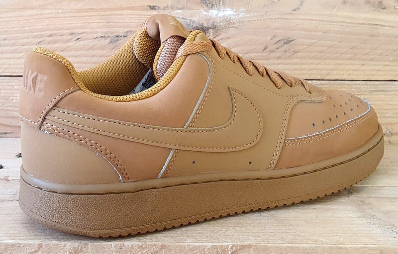 Nike Court Vision Low Leather Trainers UK7/US8/EU41 CD5463-200 Wheat Flax Twine