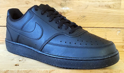 Nike Court Vision Low Leather Trainers UK10/US11/EU45 DH2987-002 Triple Black