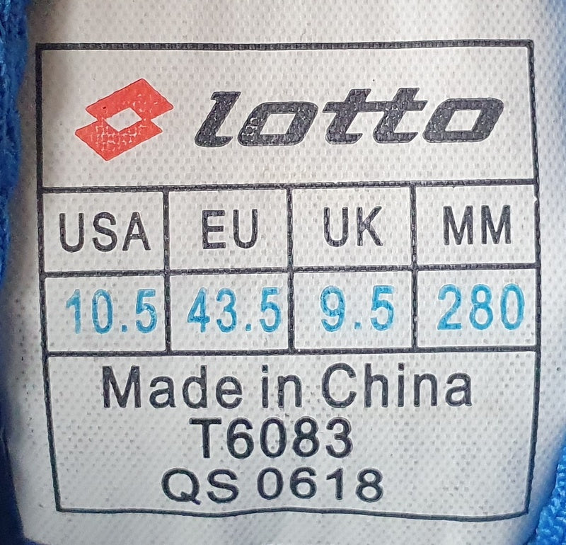 Lotto SP 500 Low Textile Trainers UK9.5/US10.5/EU43.5 QS 0618 Black/Grey/Blue