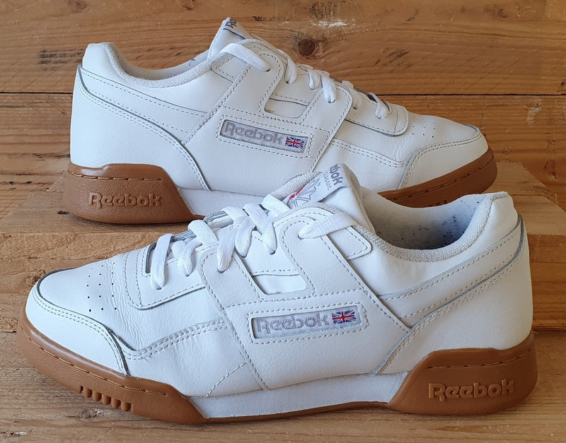 Reebok Workout Plus Low leather Trainers UK6.5/US7.5/EU40 CN2126 White/Gum