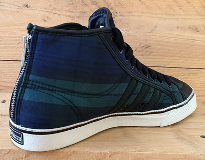 Adidas Nizza Mid Textile Trainers UK7/US7.5/EU40.5 G12423 Navy/Green Tartan