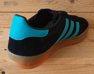 Adidas Gazelle Indoor Low Suede Trainers UK8/US8.5/EU42 EE5732 Black/Aqua/Gum