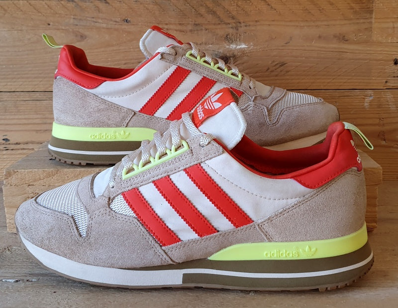 Adidas ZX 500 Jordan Suede/Textile Trainers UK9/US9.5/EU43 FU9247 Beige Orange