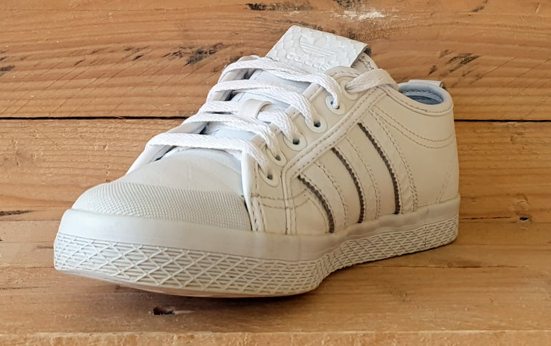Adidas Honey Low Leather Trainers UK4/US5.5/EU36.5 AF4223 Triple White