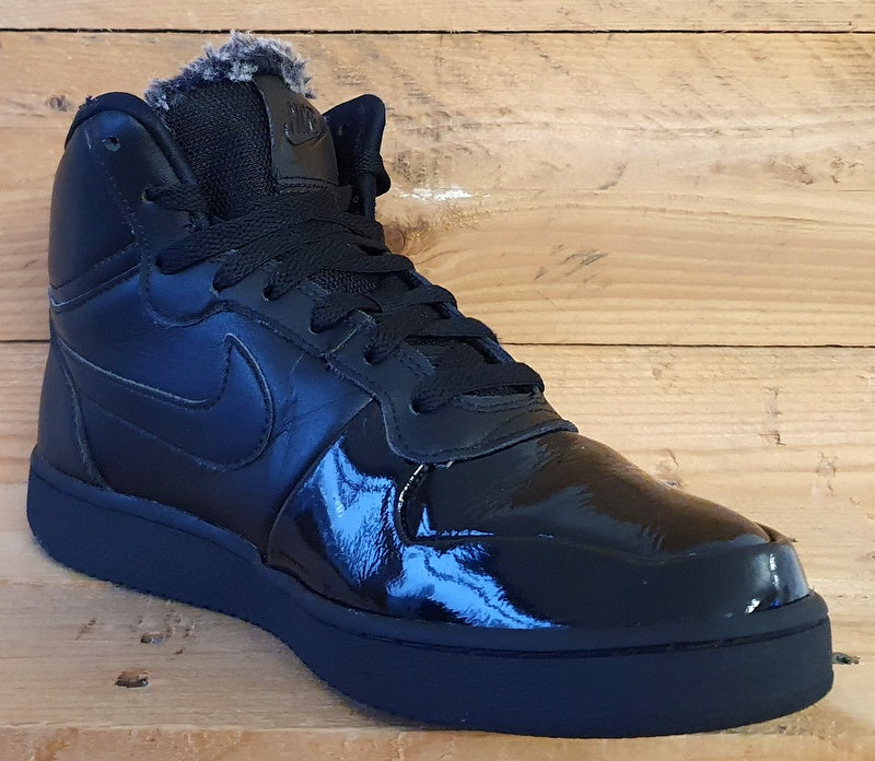 Nike Court Borough Mid Leather Trainers UK6/US8.5/EU40 AQ1769-001 Triple Black